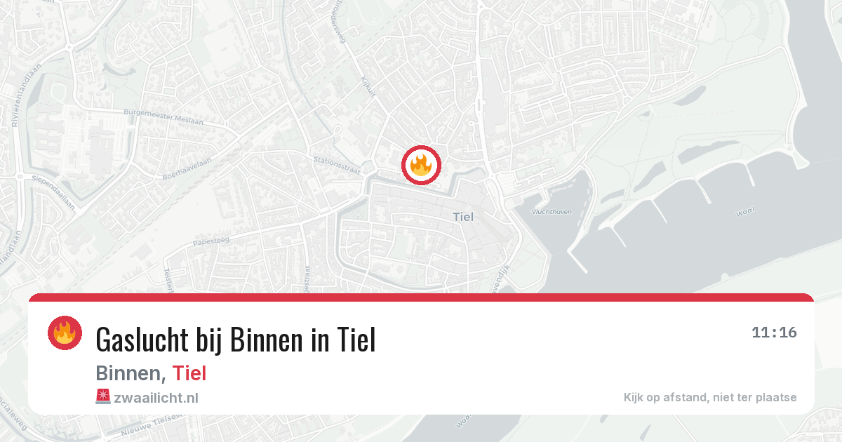 Gaslucht bij Binnen in Tiel — 9 aug 2026