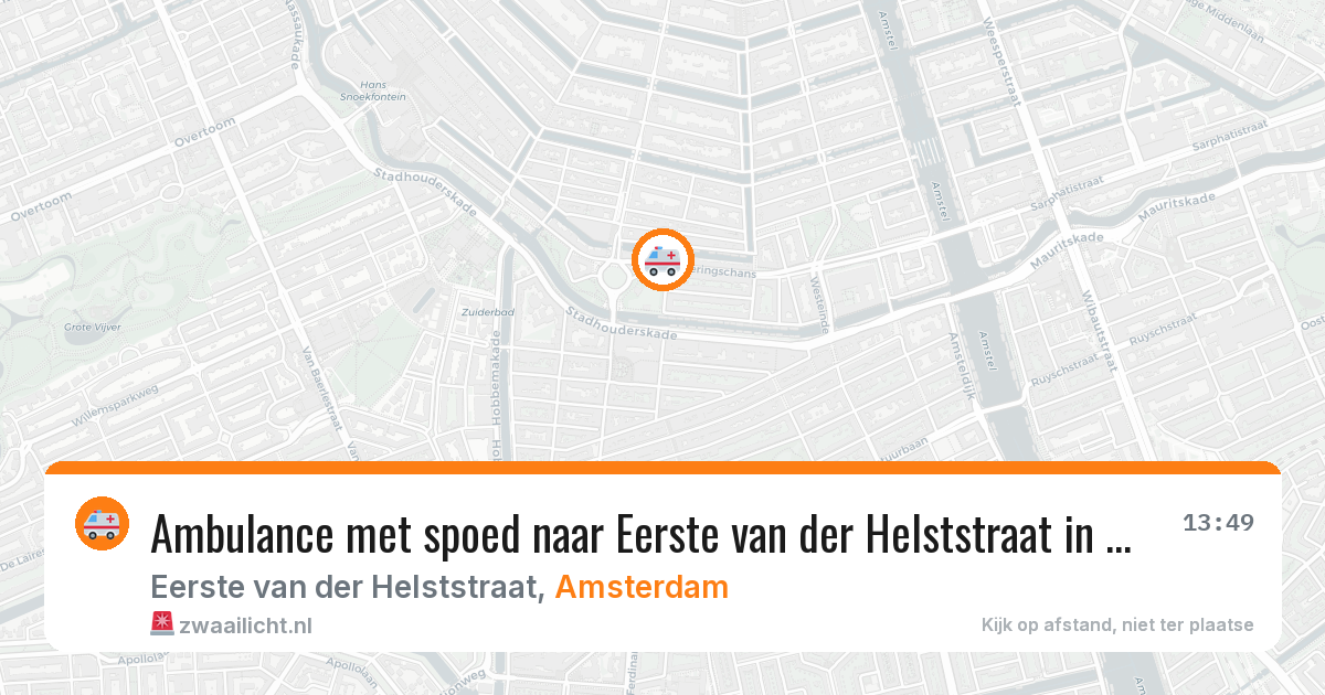 Ambulance met spoed naar Eerste van der Helststraat in Amsterdam — 11 apr 2026