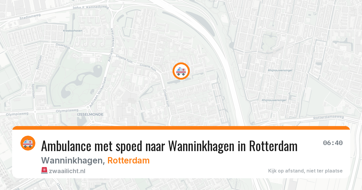 Ambulance met spoed naar Wanninkhagen in Rotterdam — 18 apr 2026