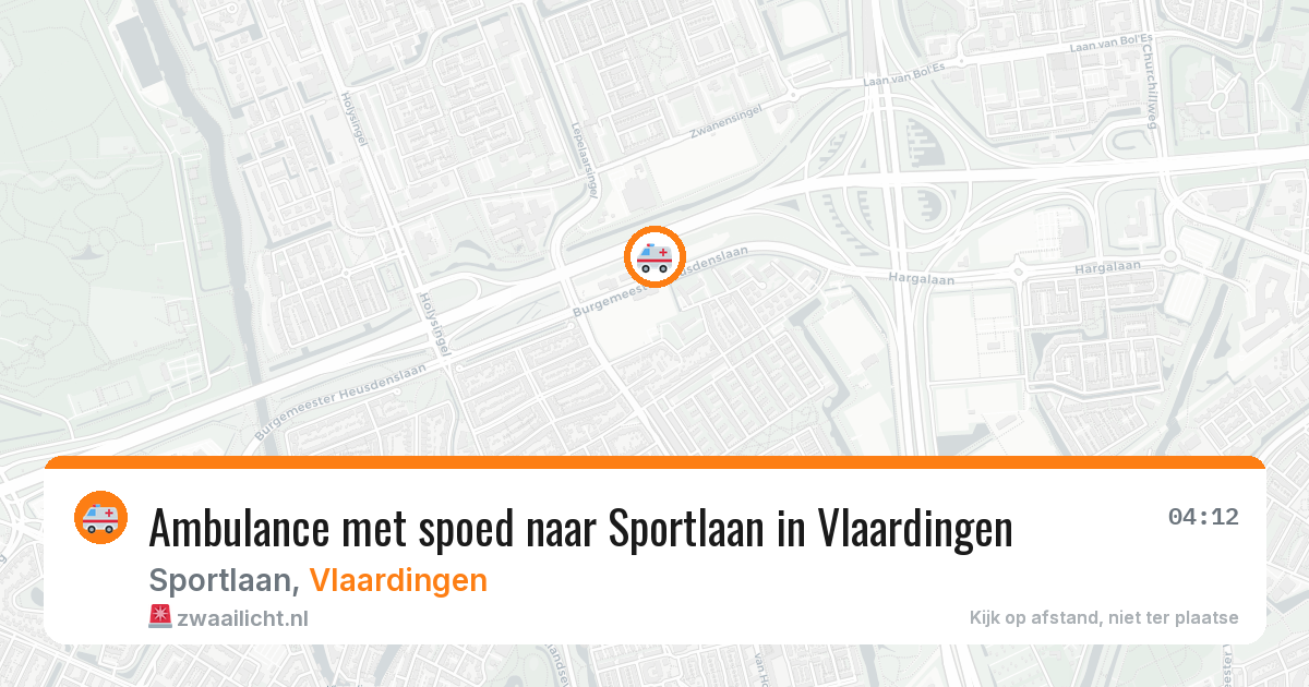 Ambulance met spoed naar Sportlaan in Vlaardingen — 18 mei 2026