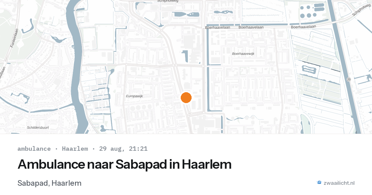 Ambulance naar Sabapad in Haarlem — 29 aug 2026