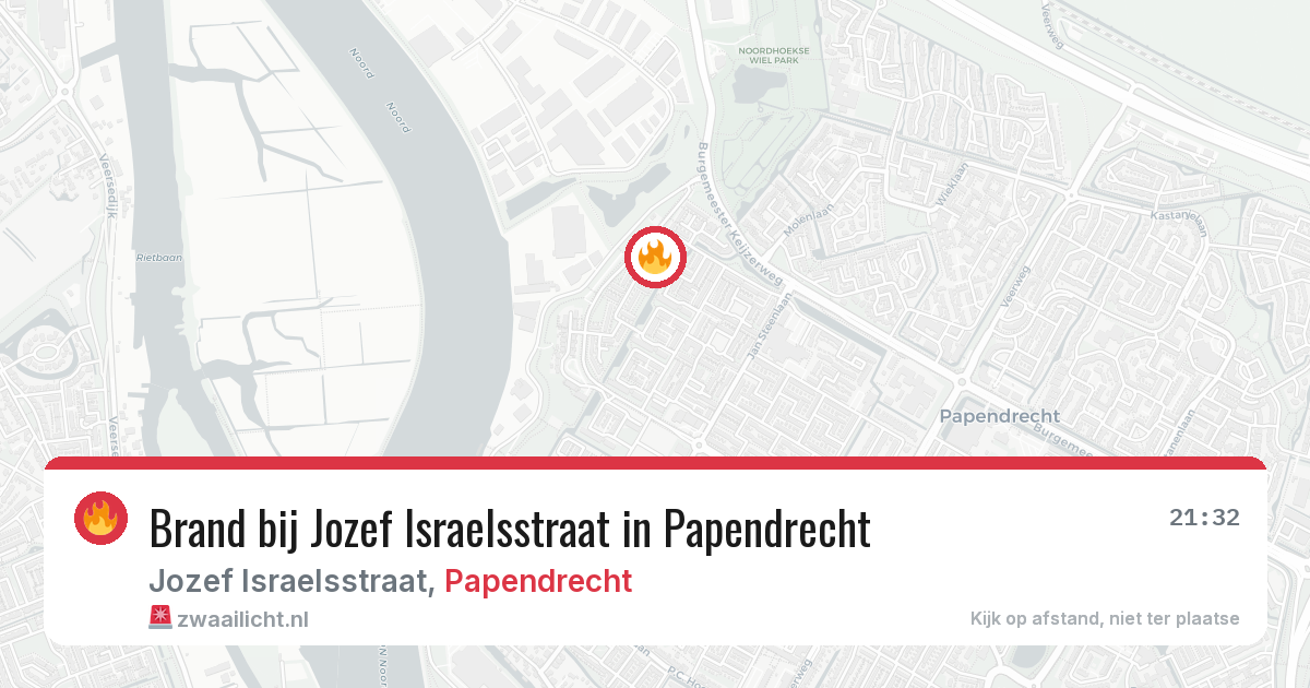 Brand bij Jozef Israelsstraat in Papendrecht — 28 jul 2026