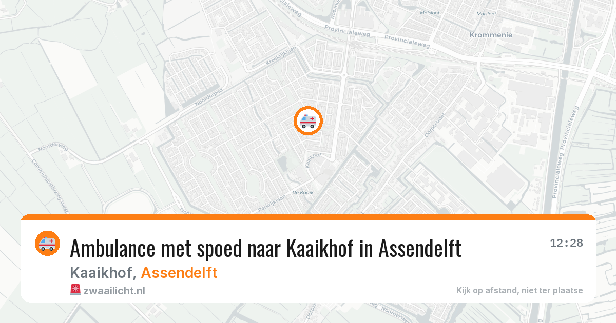 Ambulance met spoed naar Kaaikhof in Assendelft — 12 aug 2026