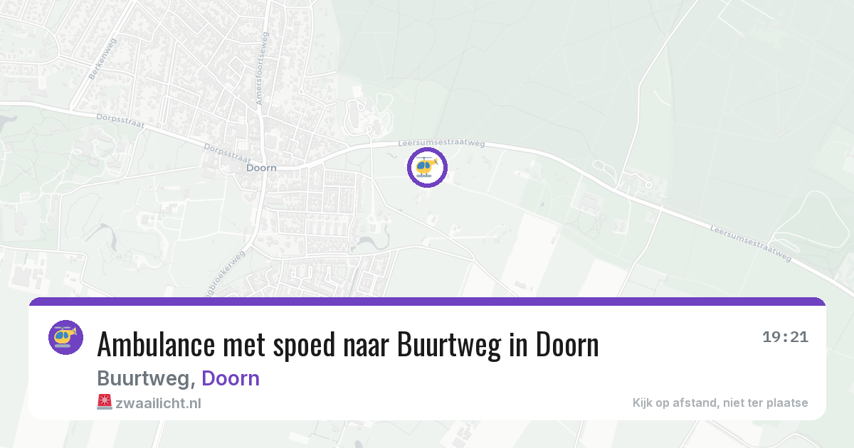 Ambulance met spoed naar Buurtweg in Doorn — 9 jul 2026