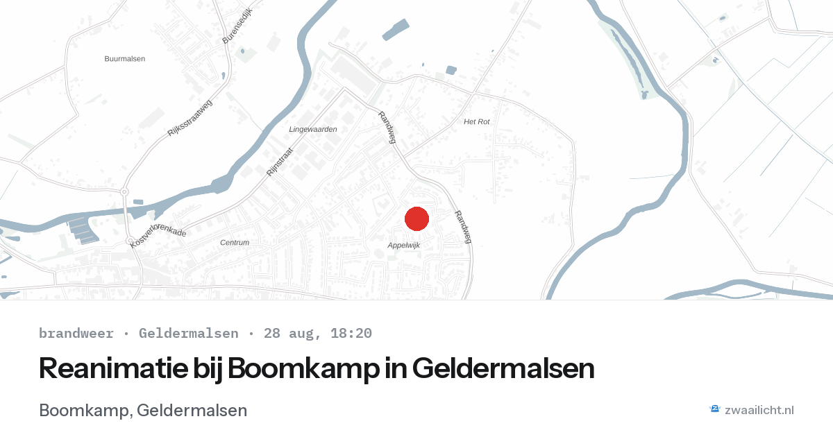 Reanimatie bij Boomkamp in Geldermalsen — 28 aug 2026