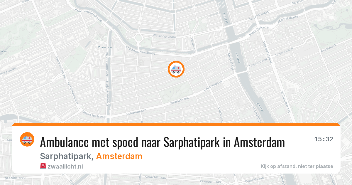 Ambulance met spoed naar Sarphatipark in Amsterdam — 8 jun 2026