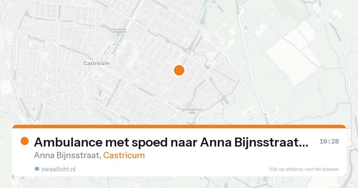 Ambulance met spoed naar Anna Bijnsstraat in Castricum — 6 jun 2026