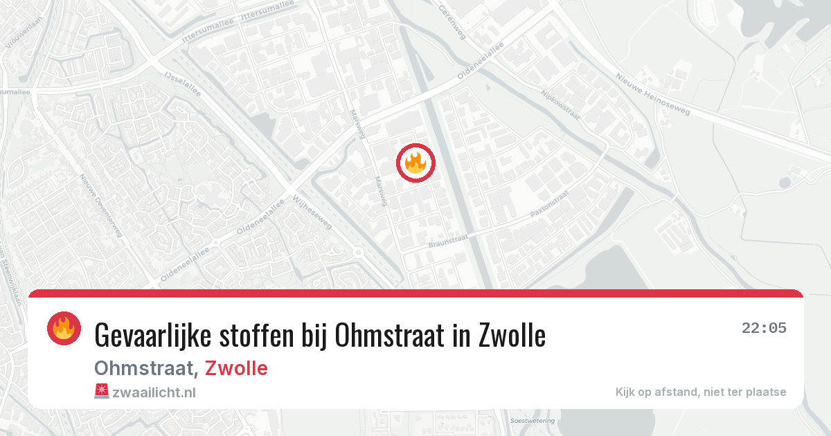 Gevaarlijke stoffen bij Ohmstraat in Zwolle — 3 jul 2026