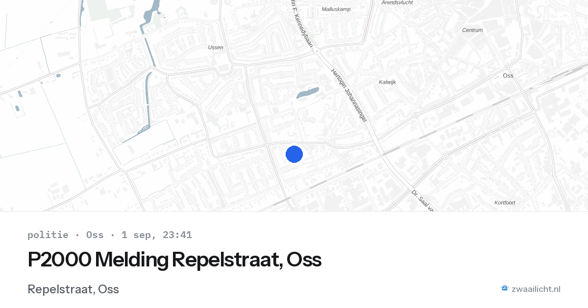 P2000 Melding Repelstraat, Oss — 1 sep 2026