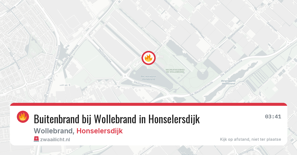 Buitenbrand bij Wollebrand in Honselersdijk — 24 jul 2026