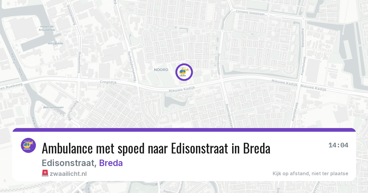 Ambulance met spoed naar Edisonstraat in Breda — 30 jul 2026