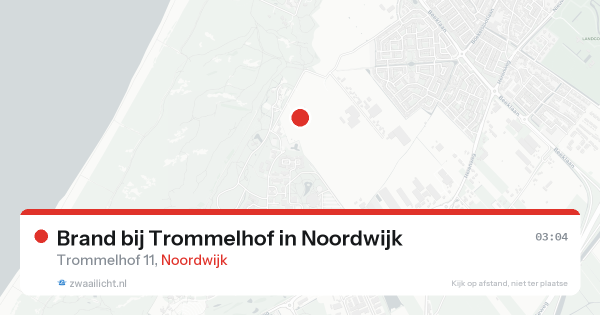 Brand bij Trommelhof in Noordwijk — 14 mrt 2026