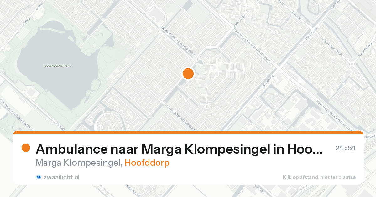 Ambulance naar Marga Klompesingel in Hoofddorp — 18 mei 2026
