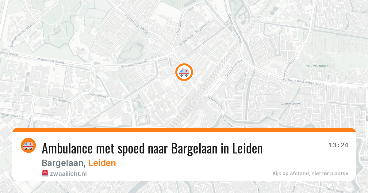Ambulance met spoed naar Bargelaan in Leiden — 12 aug 2026