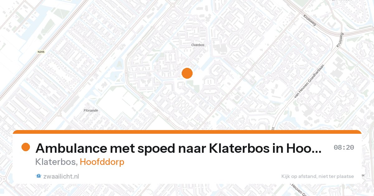 Ambulance met spoed naar Klaterbos in Hoofddorp — 27 aug 2026