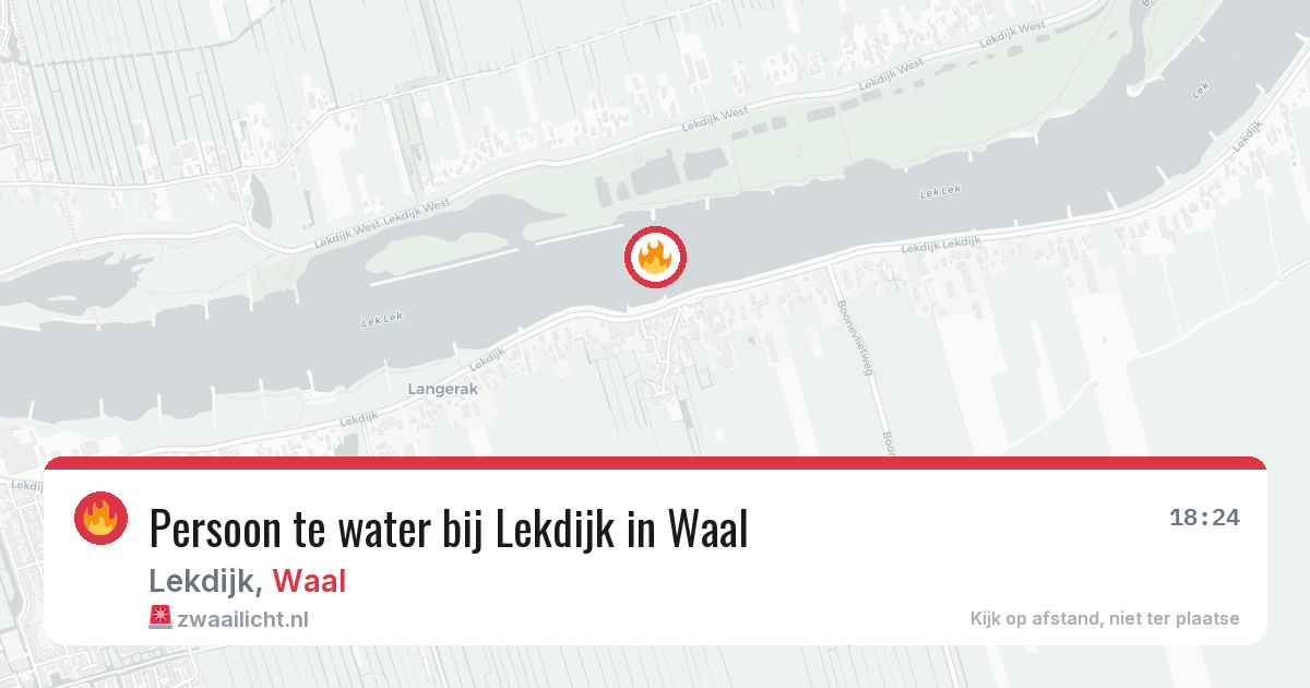 Persoon te water bij Lekdijk in Waal — 11 aug 2026