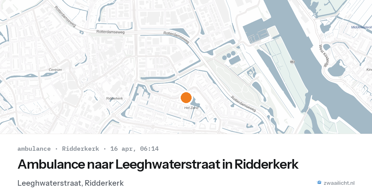 Ambulance naar Leeghwaterstraat in Ridderkerk — 16 apr 2026