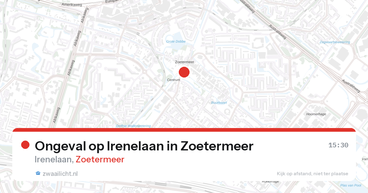 Ongeval op Irenelaan in Zoetermeer — 28 aug 2026