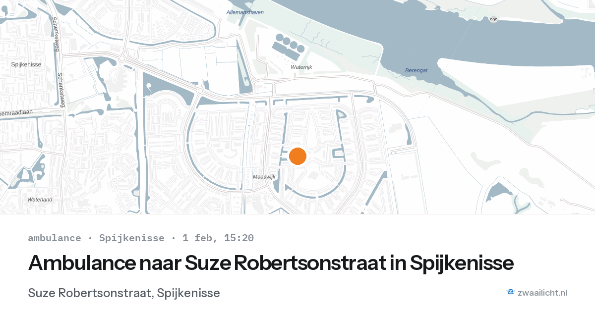 Ambulance naar Suze Robertsonstraat in Spijkenisse — 1 feb 2026