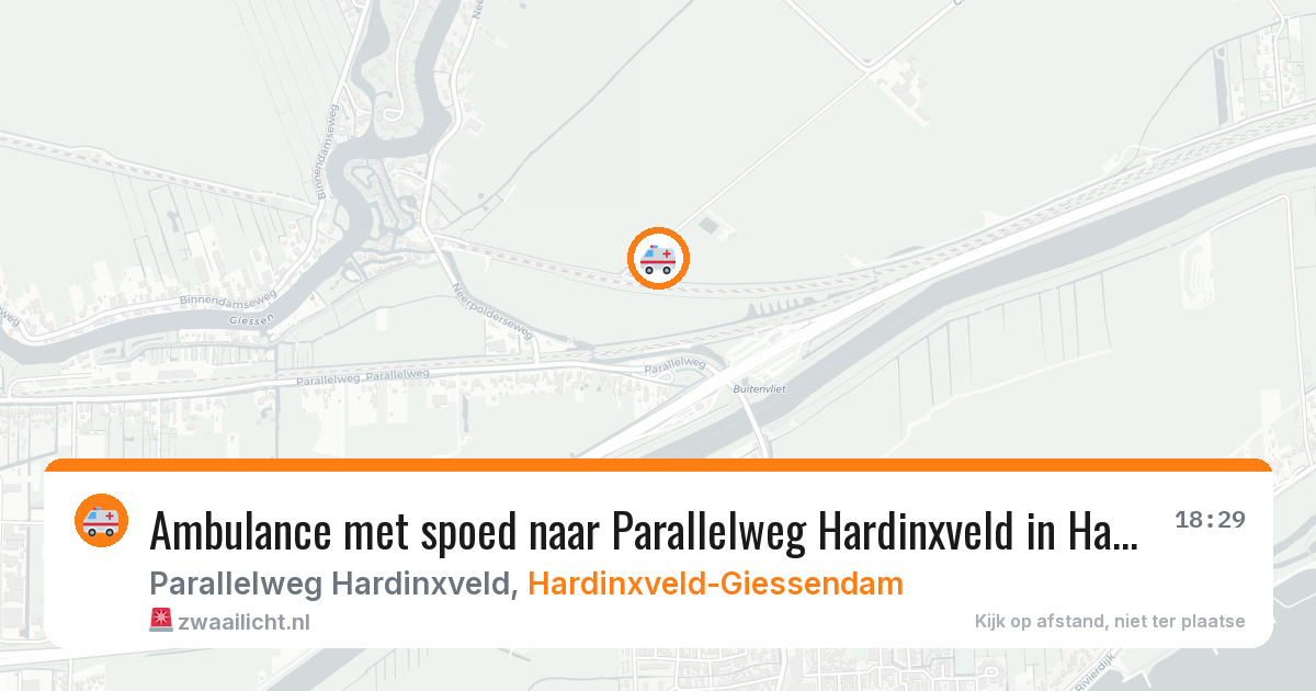 Ambulance met spoed naar Parallelweg Hardinxveld in Hardinxveld-Giessendam — 20 jan 2026