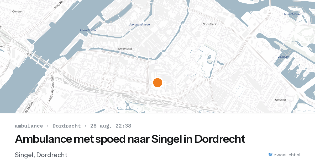 Ambulance met spoed naar Singel in Dordrecht — 28 aug 2026