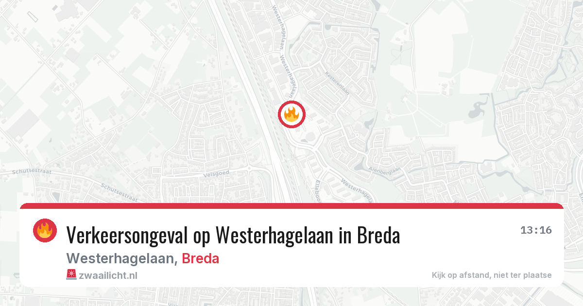 Verkeersongeval op Westerhagelaan in Breda — 10 jul 2026