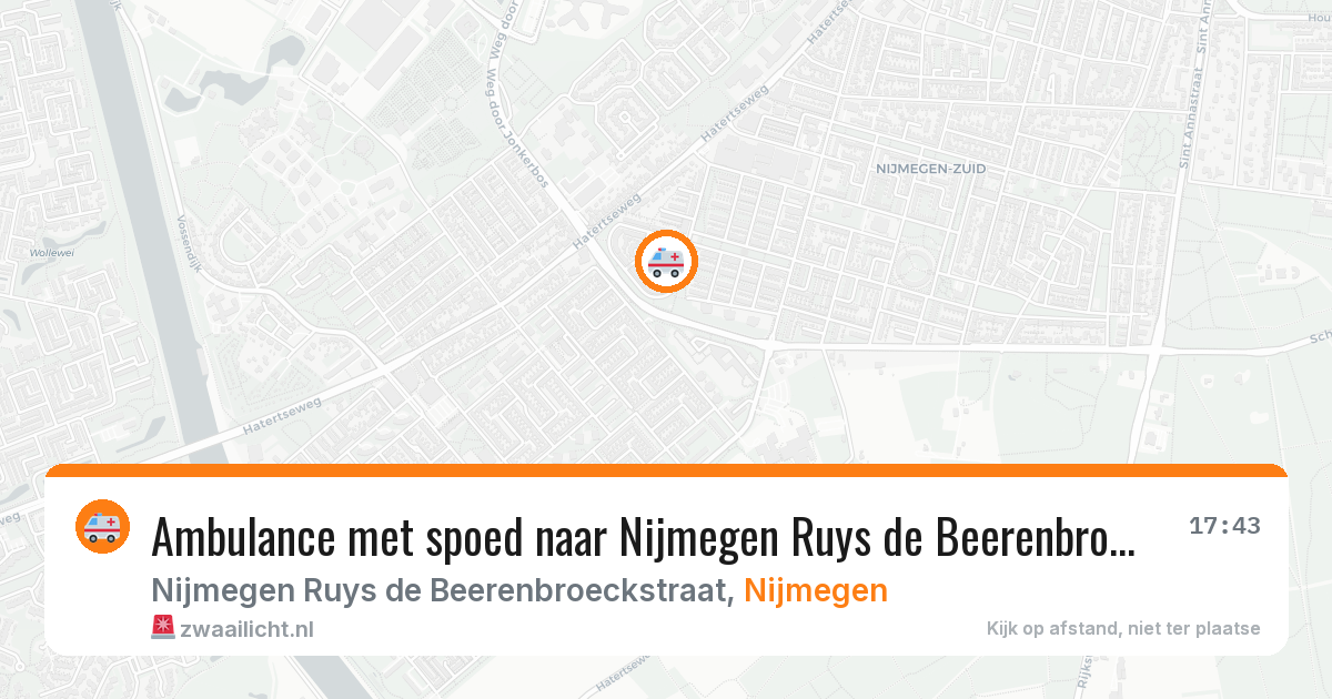 Ambulance met spoed naar Nijmegen Ruys de Beerenbroeckstraat in Nijmegen — 8 mrt 2026