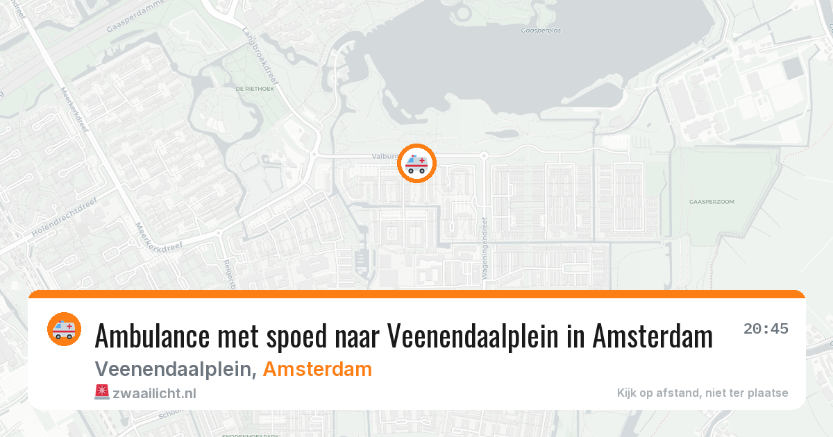 Ambulance met spoed naar Veenendaalplein in Amsterdam — 21 jun 2026
