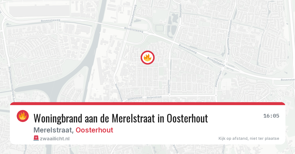 Woningbrand aan de Merelstraat in Oosterhout — 30 mei 2026