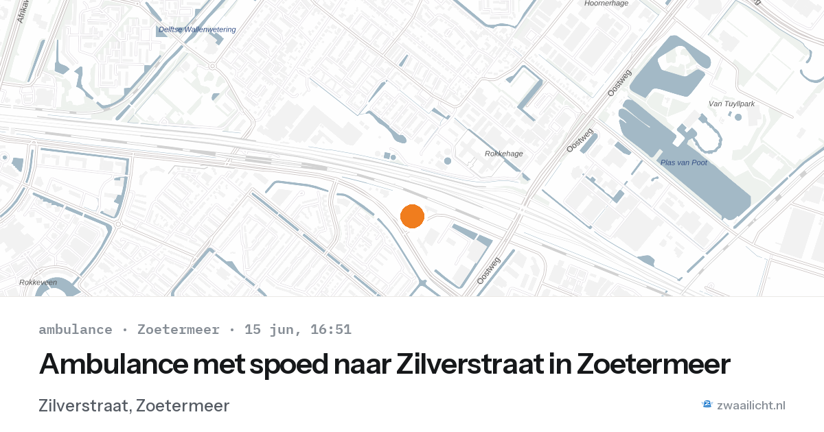 Ambulance met spoed naar Zilverstraat in Zoetermeer — 15 jun 2026
