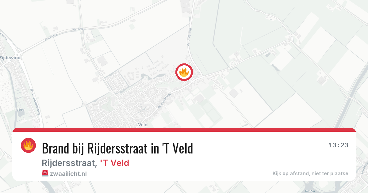 Brand bij Rijdersstraat in 'T Veld — 12 aug 2026