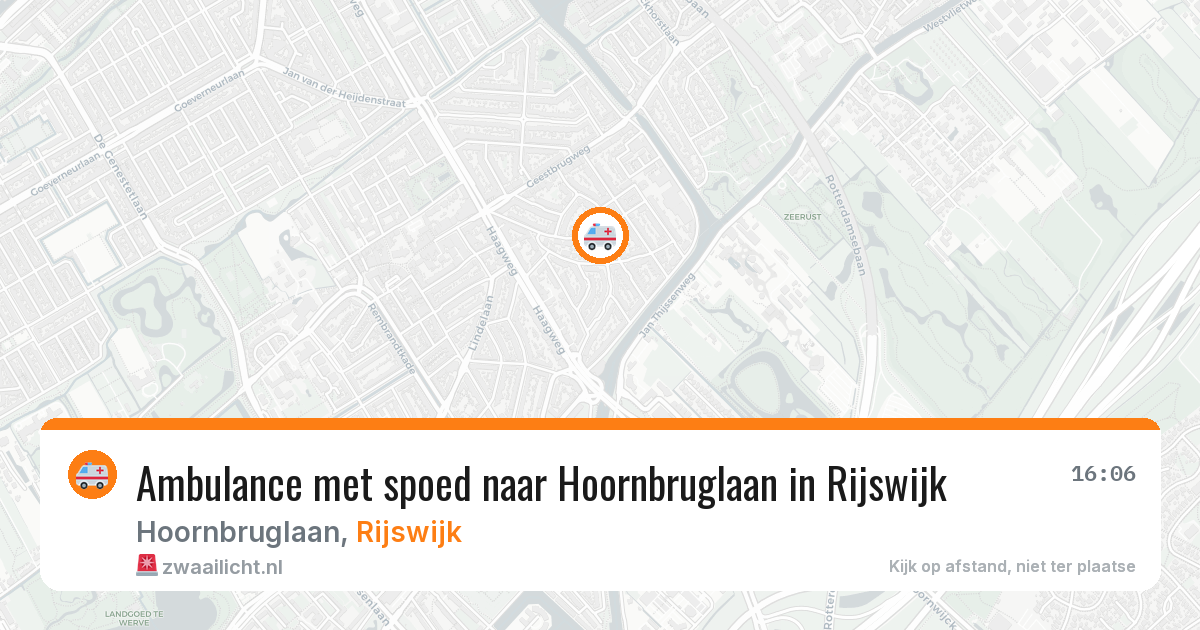 Ambulance met spoed naar Hoornbruglaan in Rijswijk — 25 jul 2026