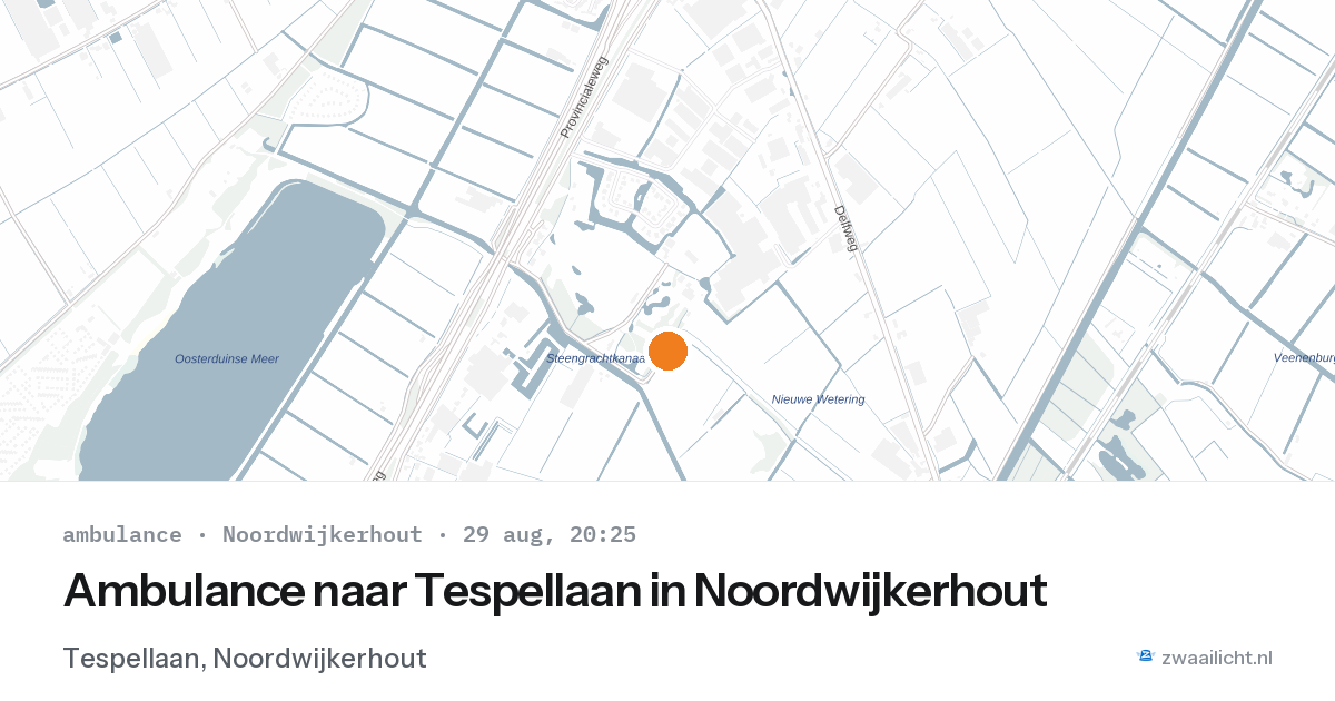 Ambulance naar Tespellaan in Noordwijkerhout — 29 aug 2026