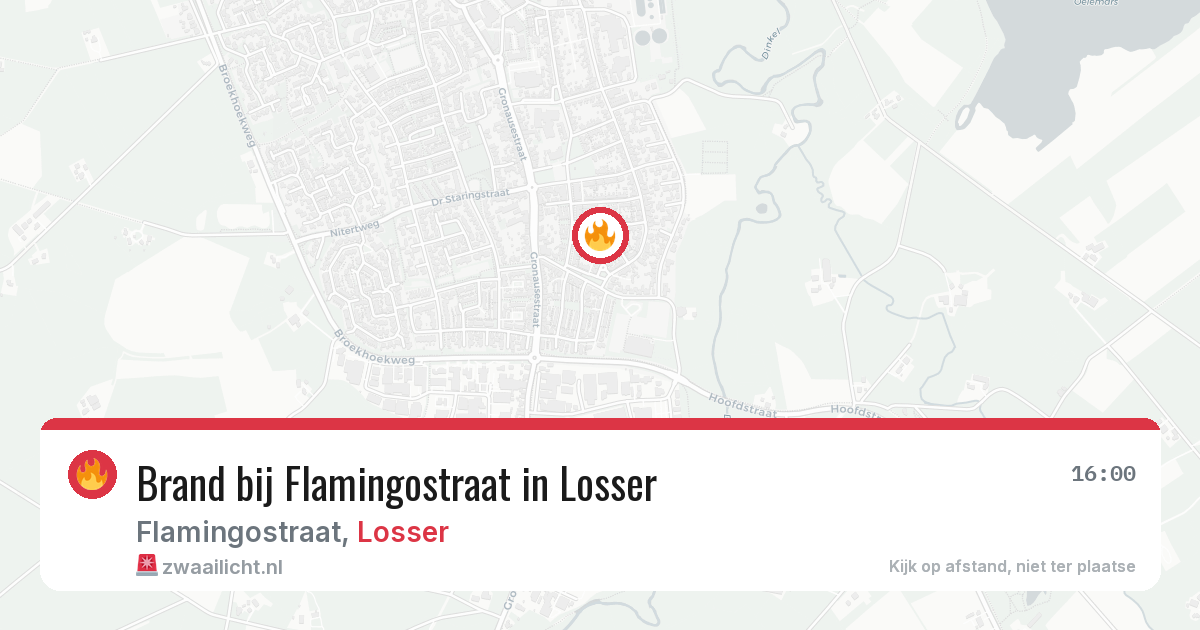 Brand bij Flamingostraat in Losser — 2 aug 2026