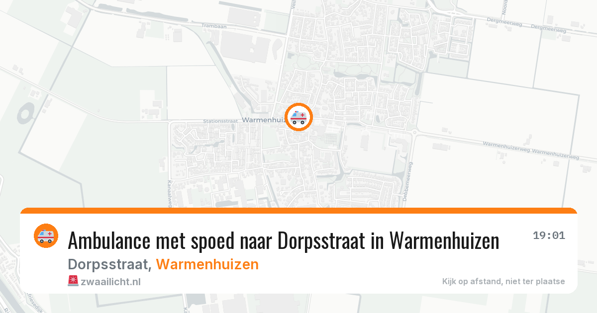 Ambulance met spoed naar Dorpsstraat in Warmenhuizen — 29 mrt 2026