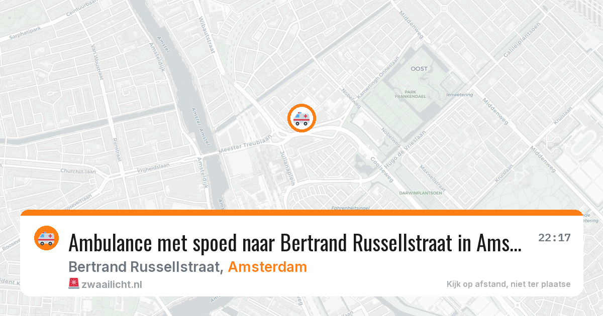 Ambulance met spoed naar Bertrand Russellstraat in Amsterdam — 11 aug 2026