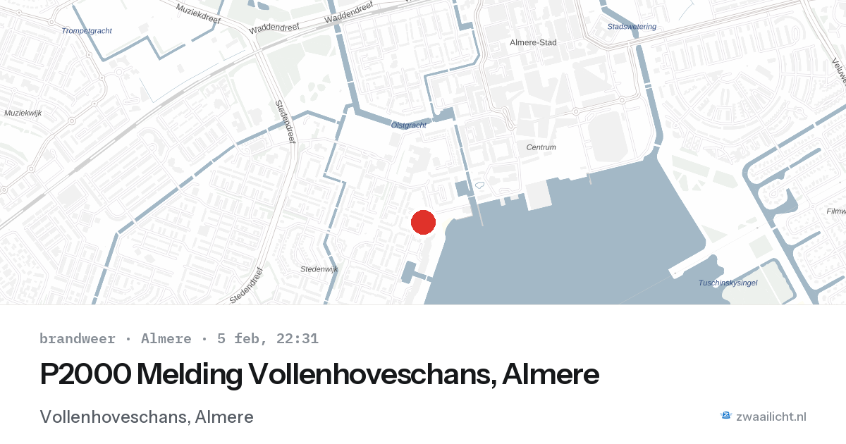P2000 Melding Vollenhoveschans, Almere — 5 feb 2026