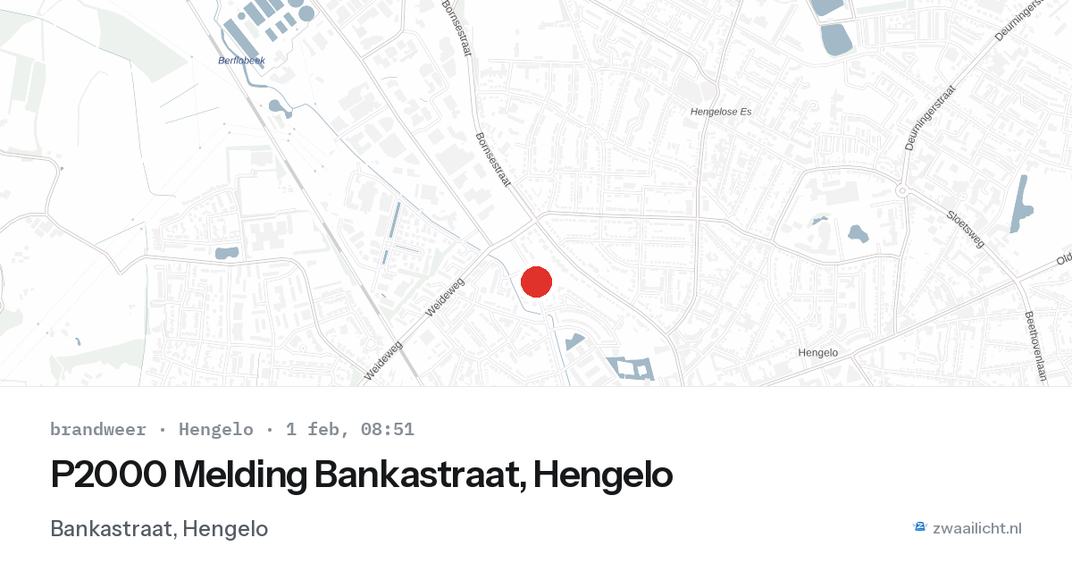 P2000 Melding Bankastraat, Hengelo — 1 feb 2026
