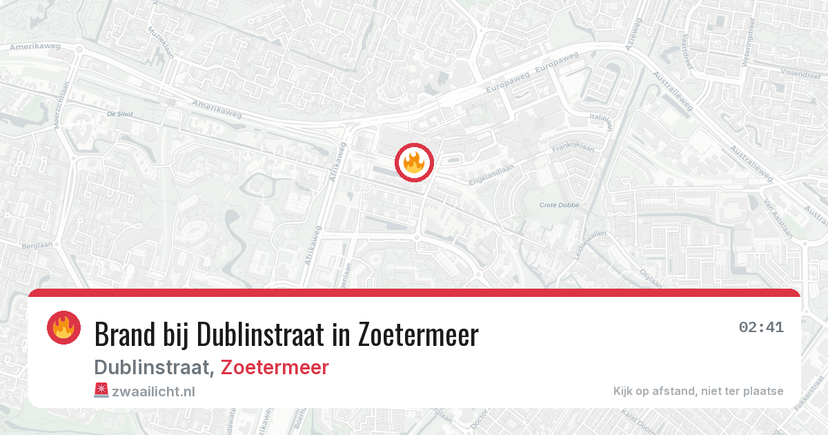 Brand bij Dublinstraat in Zoetermeer — 19 mei 2026