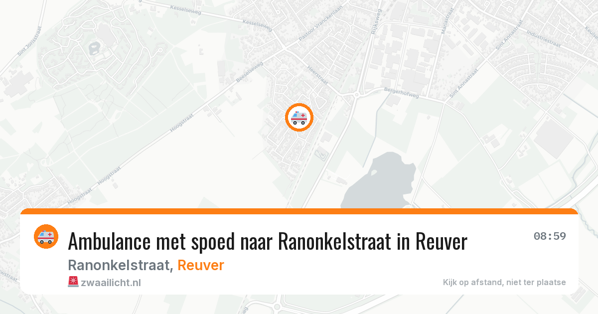 Ambulance met spoed naar Ranonkelstraat in Reuver — 19 jul 2026