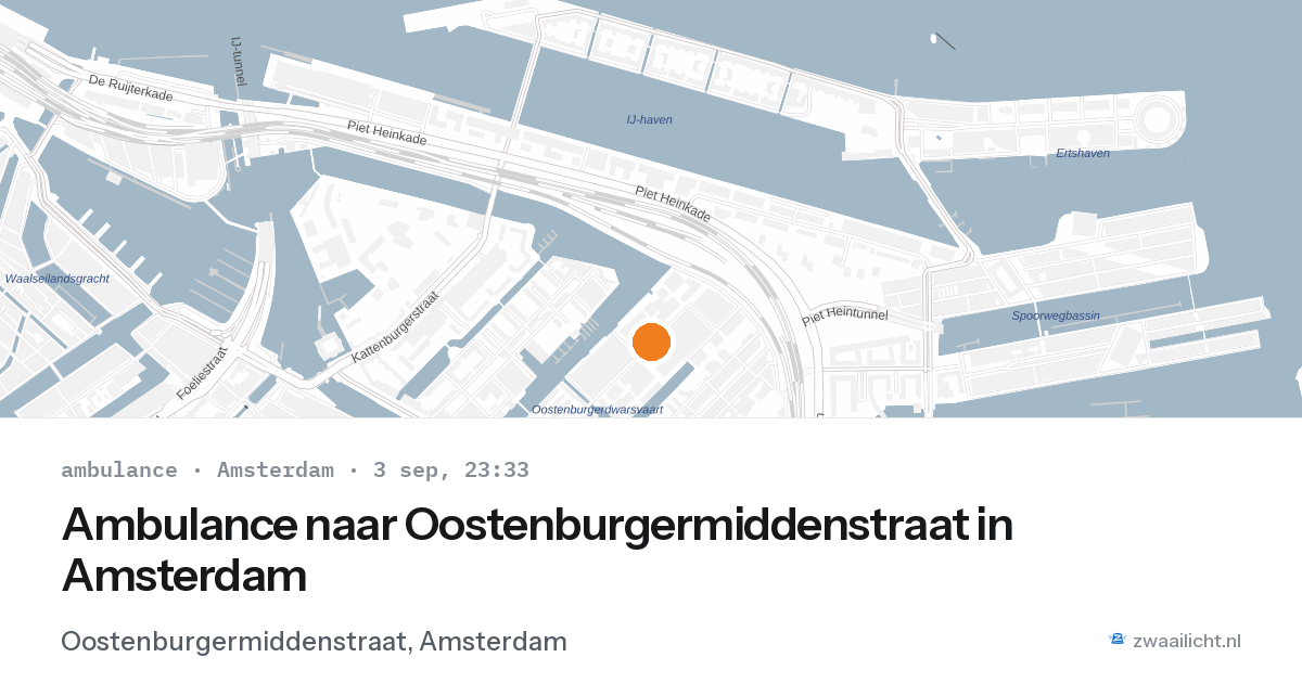 Ambulance naar Oostenburgermiddenstraat in Amsterdam — 3 sep 2026