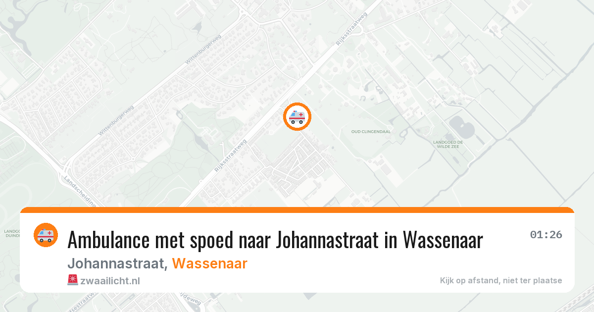 Ambulance met spoed naar Johannastraat in Wassenaar — 2 aug 2026