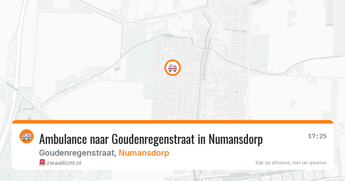 Ambulance naar Goudenregenstraat in Numansdorp — 11 aug 2026