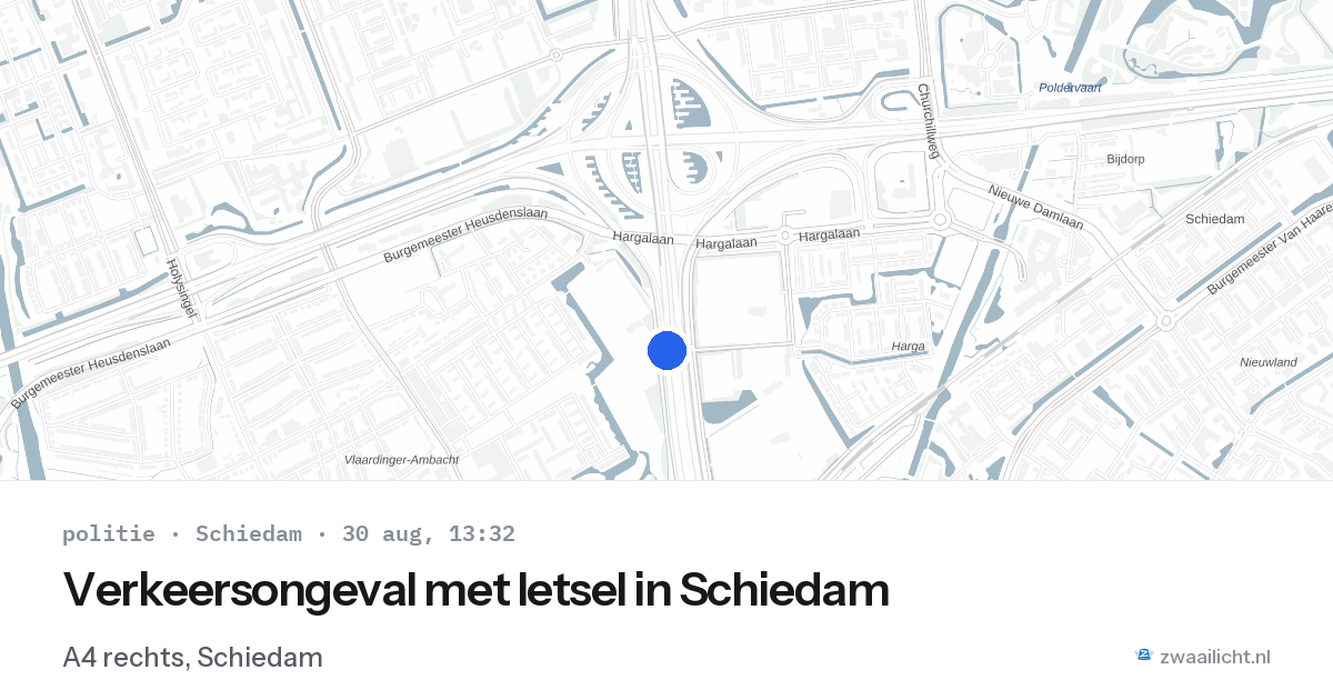 Verkeersongeval met letsel in Schiedam — 30 aug 2026