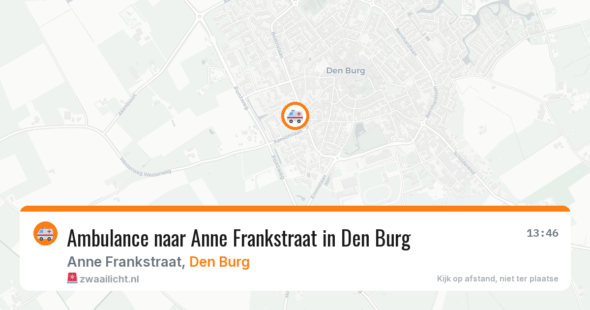 Ambulance naar Anne Frankstraat in Den Burg — 19 jul 2026
