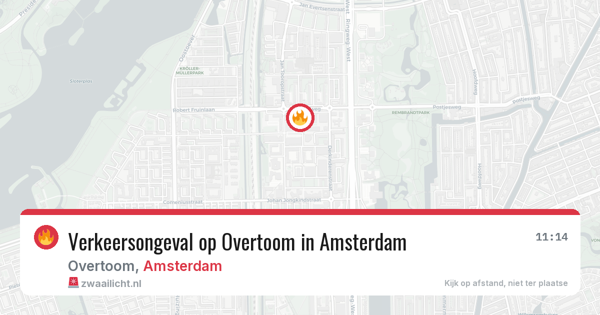 Verkeersongeval op Overtoom in Amsterdam — 12 jun 2026
