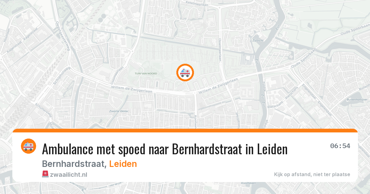 Ambulance met spoed naar Bernhardstraat in Leiden — 13 jul 2026