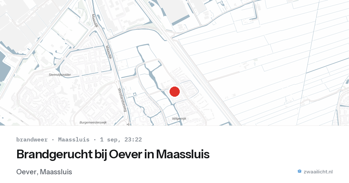 Brandgerucht bij Oever in Maassluis — 1 sep 2026