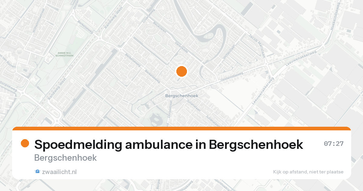 Spoedmelding ambulance in Bergschenhoek — 6 jul 2026
