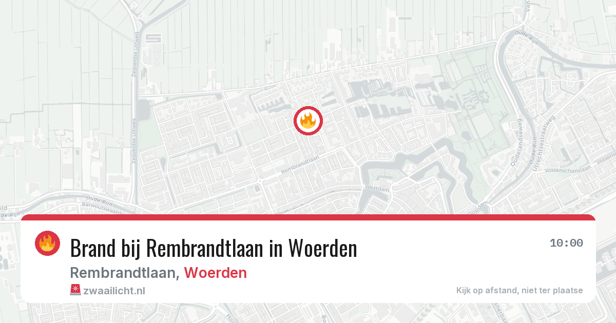 Brand bij Rembrandtlaan in Woerden — 1 aug 2026
